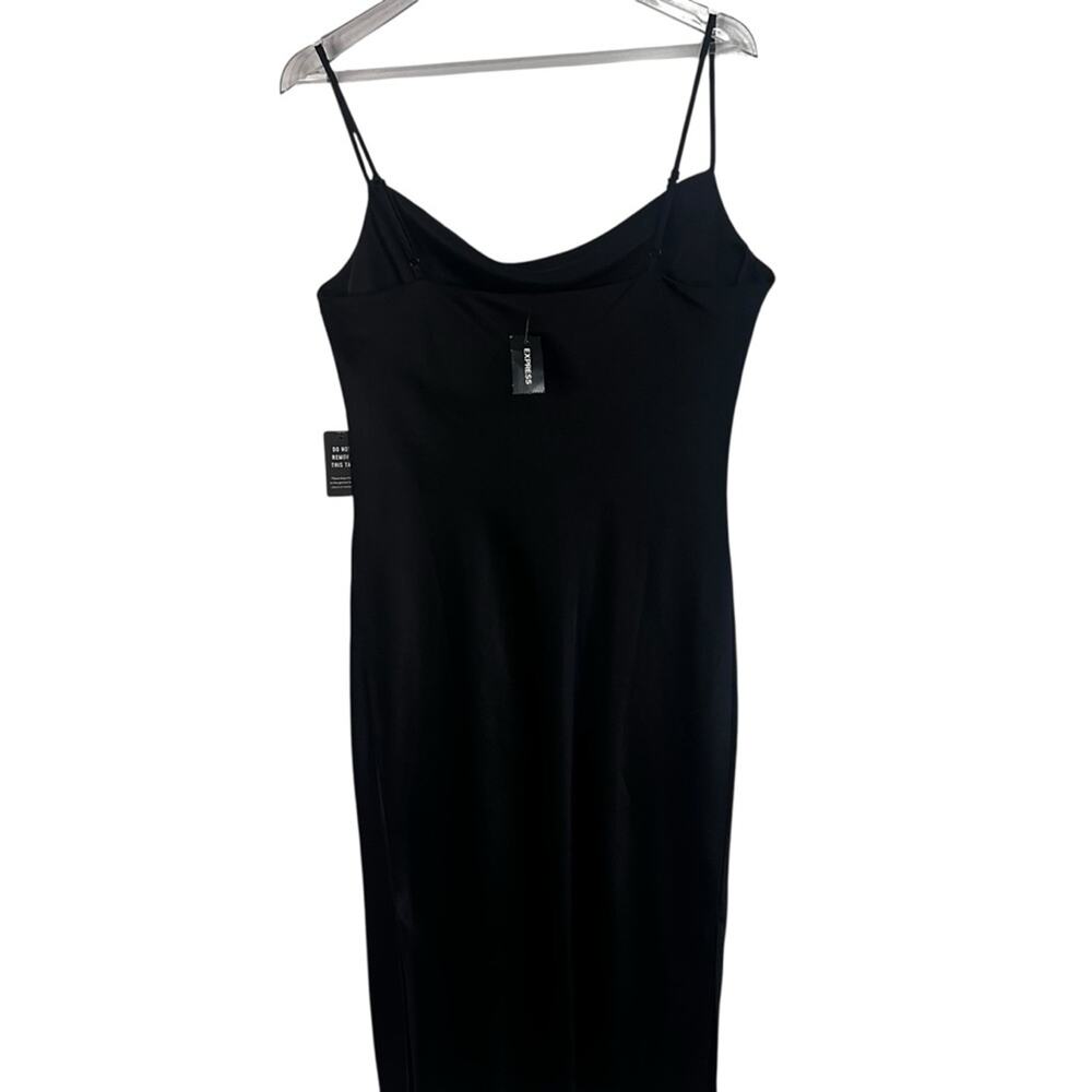 Express Black Slip Dress NWT | Size Large | Minimalist Unlined Spaghetti Strap - Picture 2 of 11